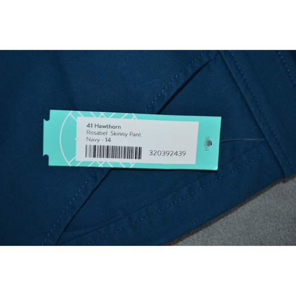 41 Hawthorn Rosabel Mid Rise Skinny Pants Size 14 Blue Stretch New - Picture 3 of 11